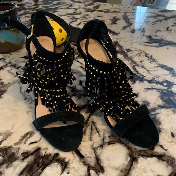 Also black suede double fring strap heels. Worn 3x 125 retail - Picture 1 of 9